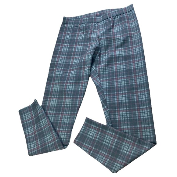 Simply Vera Wang Sz Medium Plaid Purple Leggings Pull On Pants Stretch Punk NWOT - Picture 5 of 6